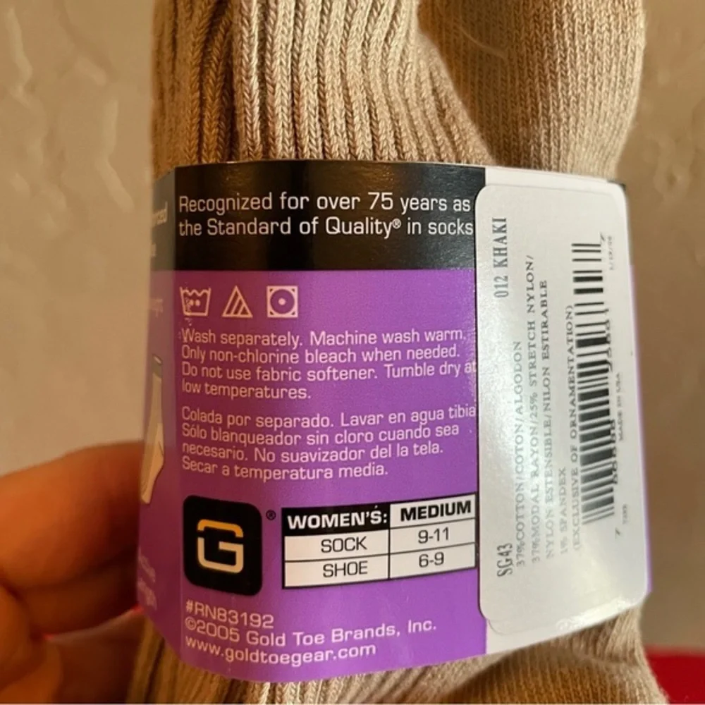 Gold Toe Gear 2005 Women’s Active Length 4 Pairs Khaki‎ Shoe Size 6-9 Sock 9-11